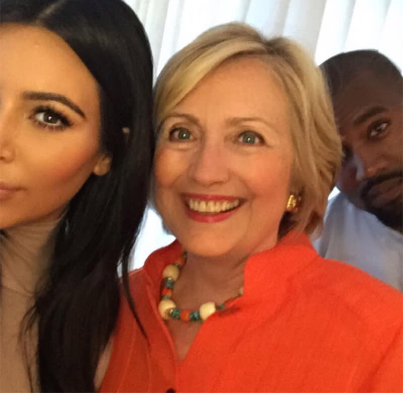 Hillary Clinton with Kim Kardashian and Kanye West