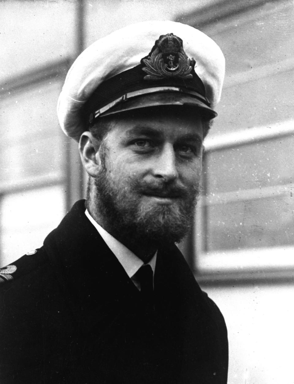 FILE - This Aug. 29, 1945 file photo shows Prince Philip of Greece, during a naval visit to Melbourne, Australia. Buckingham Palace says Prince Philip, husband of Queen Elizabeth II, has died aged 99. (AP Photo/File)