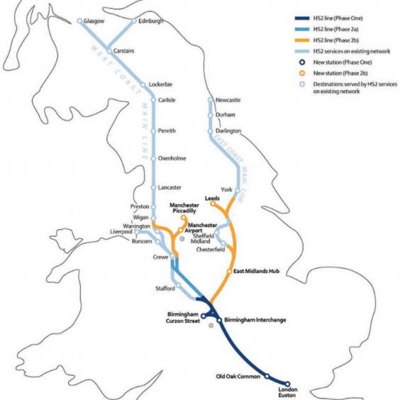 Under threat: the planned High Speed 2 network (HS2)