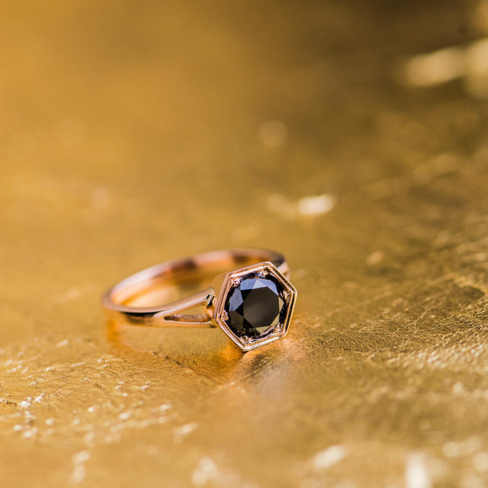 <p>Black diamond engagement ring in rose gold, £4,165.35, Etsy</p><p><a rel="nofollow noopener" href="https://www.etsy.com/uk/listing/484156665/150-ct-black-diamond-engagement-ring-in?ga_order=most_relevant&ga_search_type=all&ga_view_type=gallery&ga_search_query=black%20diamond%20engagement%20ring&ref=sr_gallery_3" target="_blank" data-ylk="slk:BUY NOW;elm:context_link;itc:0;sec:content-canvas" class="link ">BUY NOW</a><br></p>