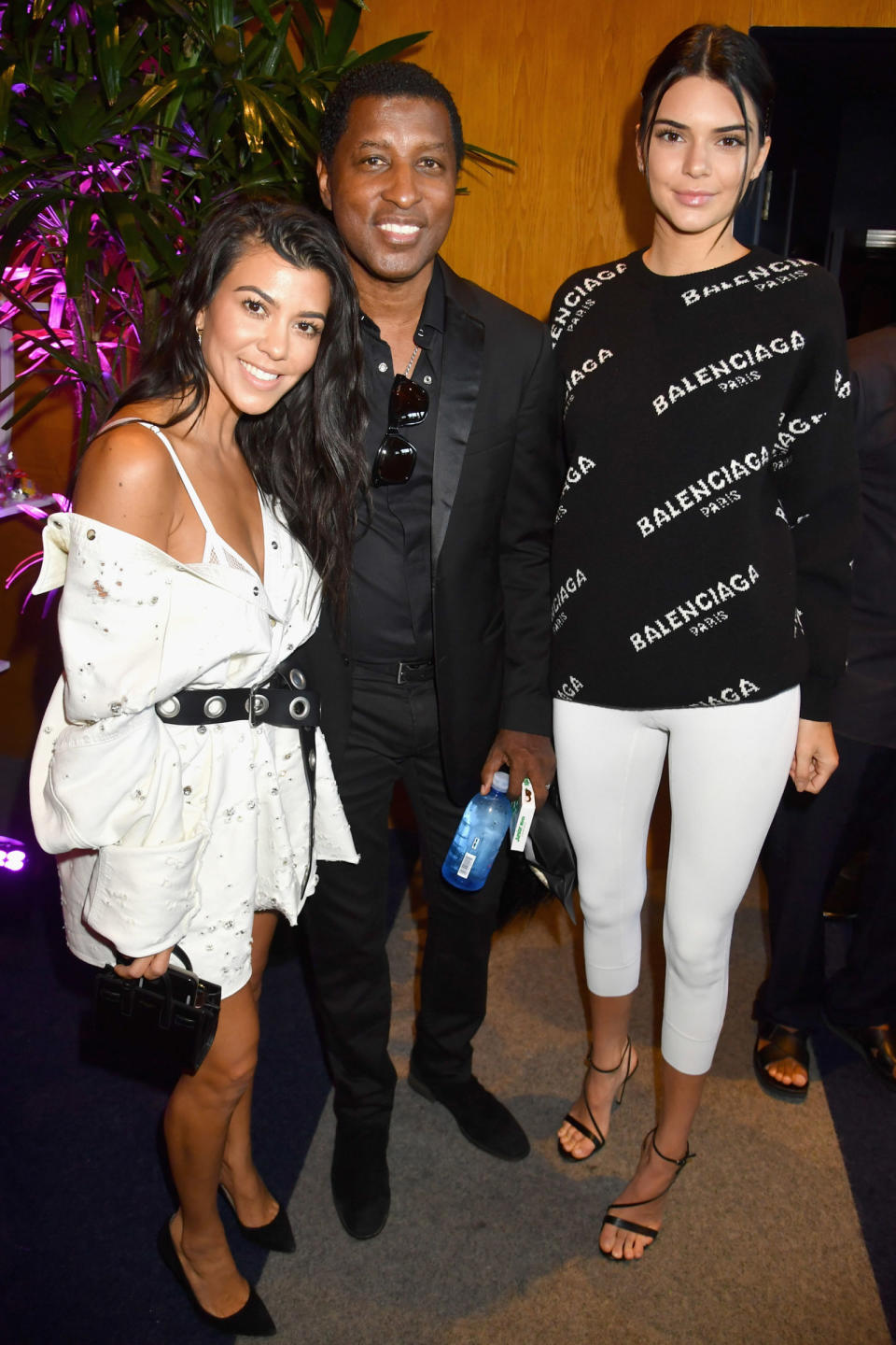 <p><strong>21 June</strong> Kendall Jenner made a statement in white leggings and a Balenciaga jumper as she posed with sister Kourtney Kardashian and Babyface at an Apple Music event in Los Angeles.</p>