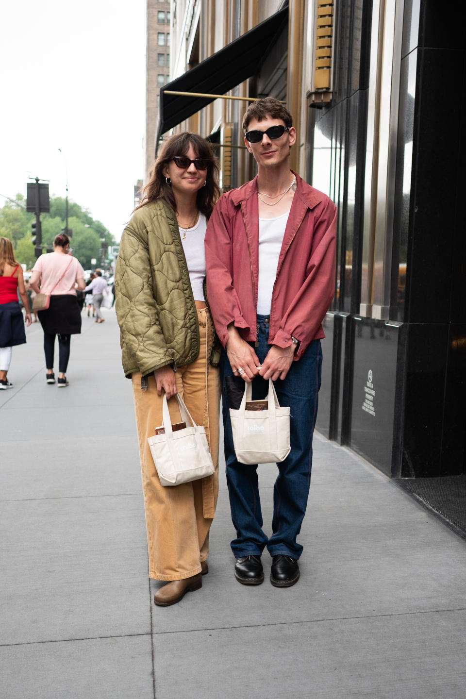 man and woman wearing cool clothes in new york