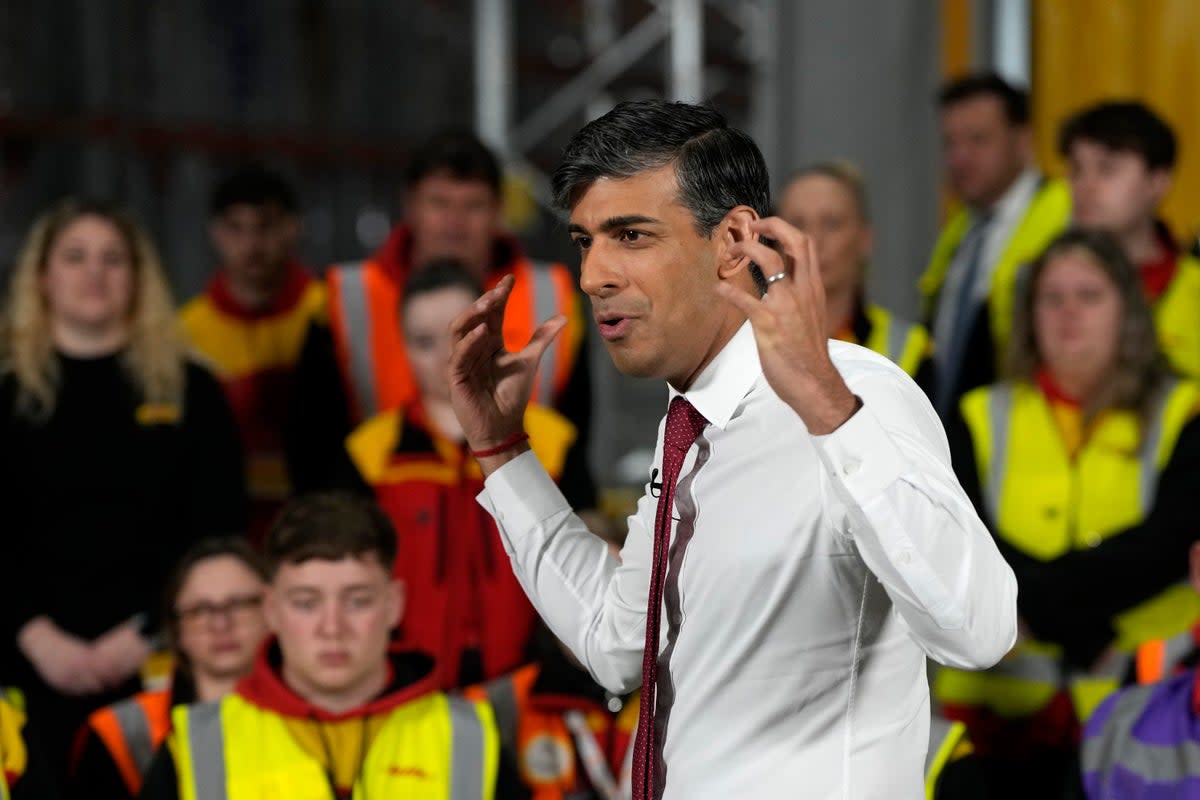 A poor local and mayoral election result for the Tories could push Rishi Sunak into calling a summer general election (AP)