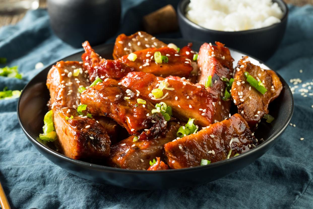 Homemade Chinese BBQ Pork Ribs with Rice