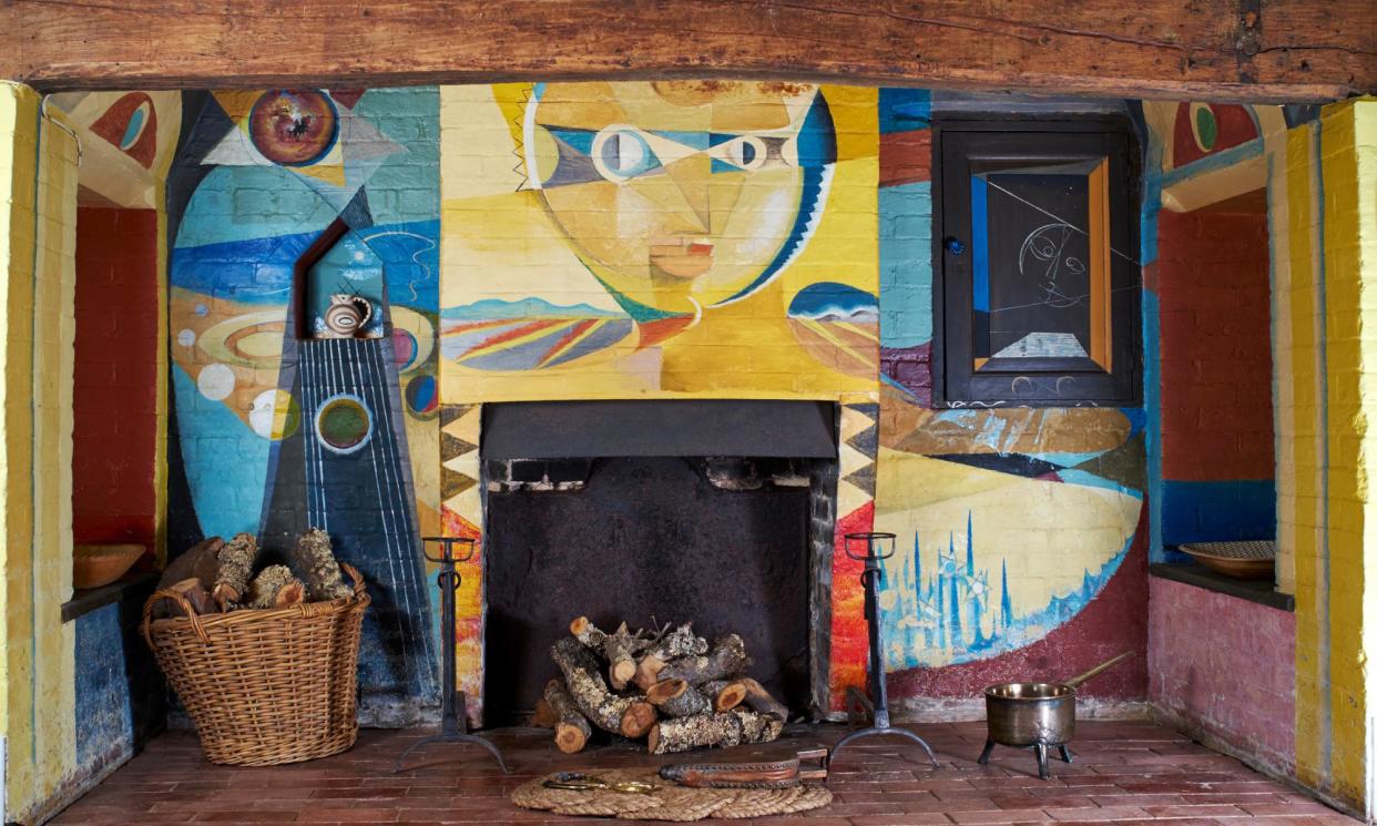 <span>A mural by Lee Miller’s husband, Roland Penrose, above the dining room fireplace at Farleys.</span><span>Photograph: Tony Tree /Lee Miller Archives</span>