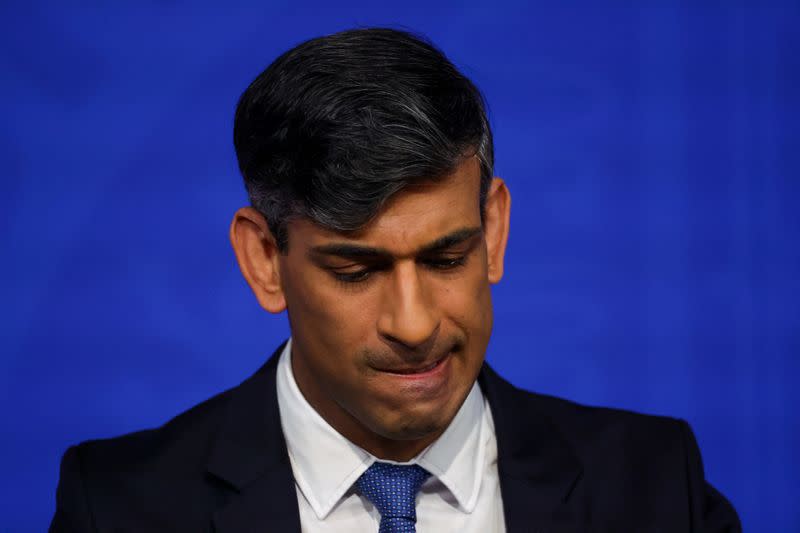 British PM Sunak hosts a press conference at Downing Street in London