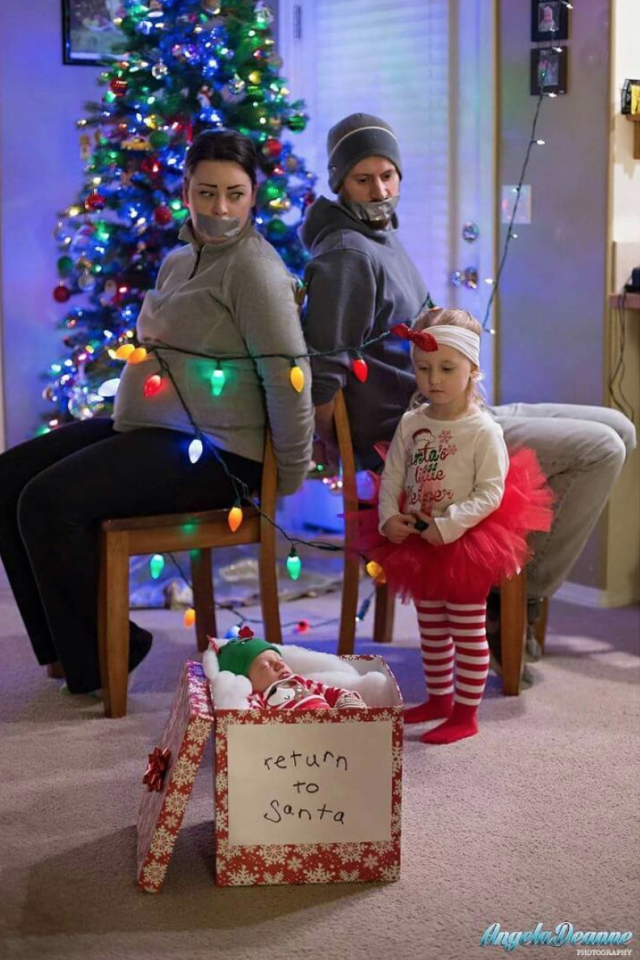 funny family christmas photos with santa
