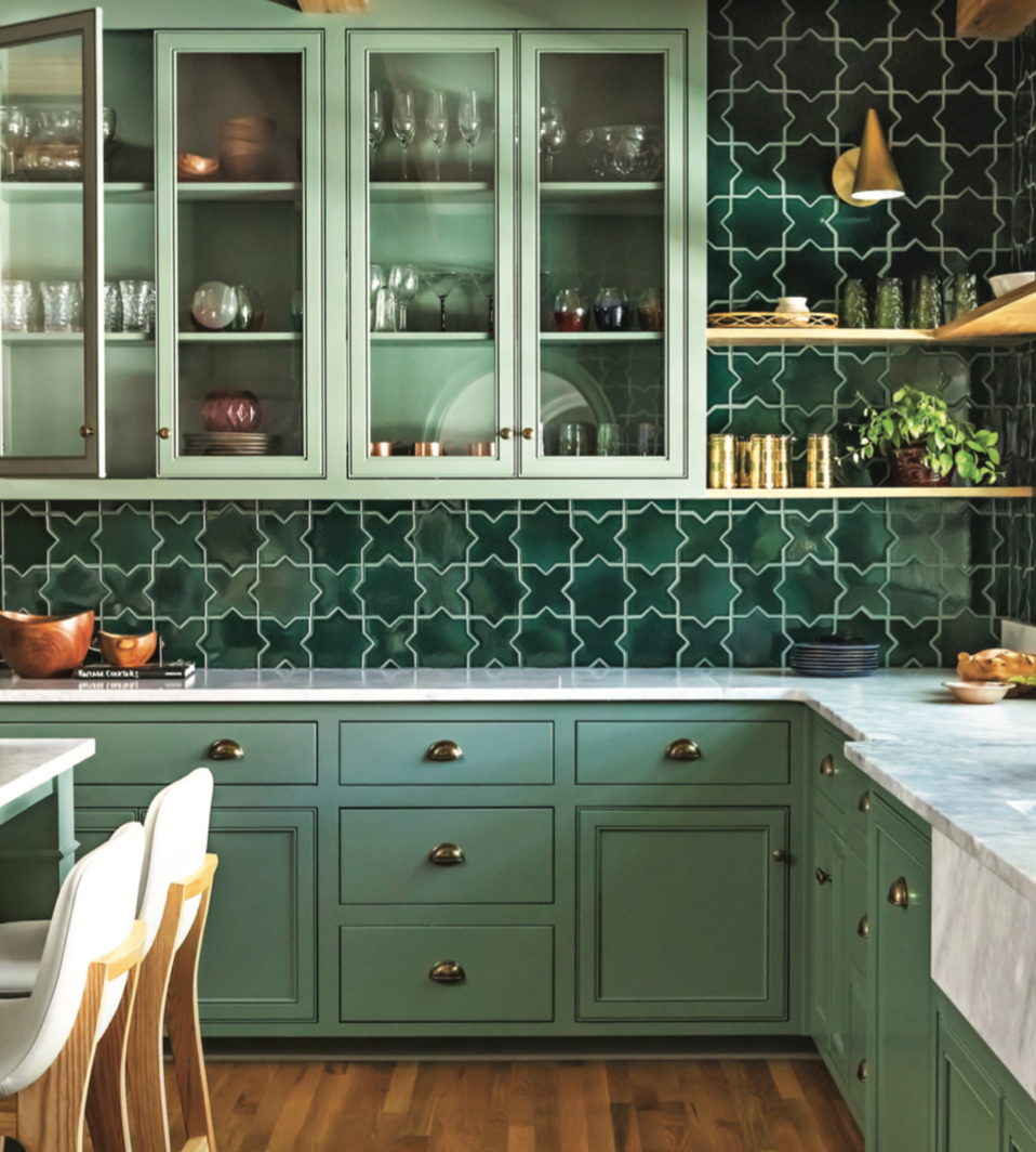 Space of Week, Green Tiled Kitchen