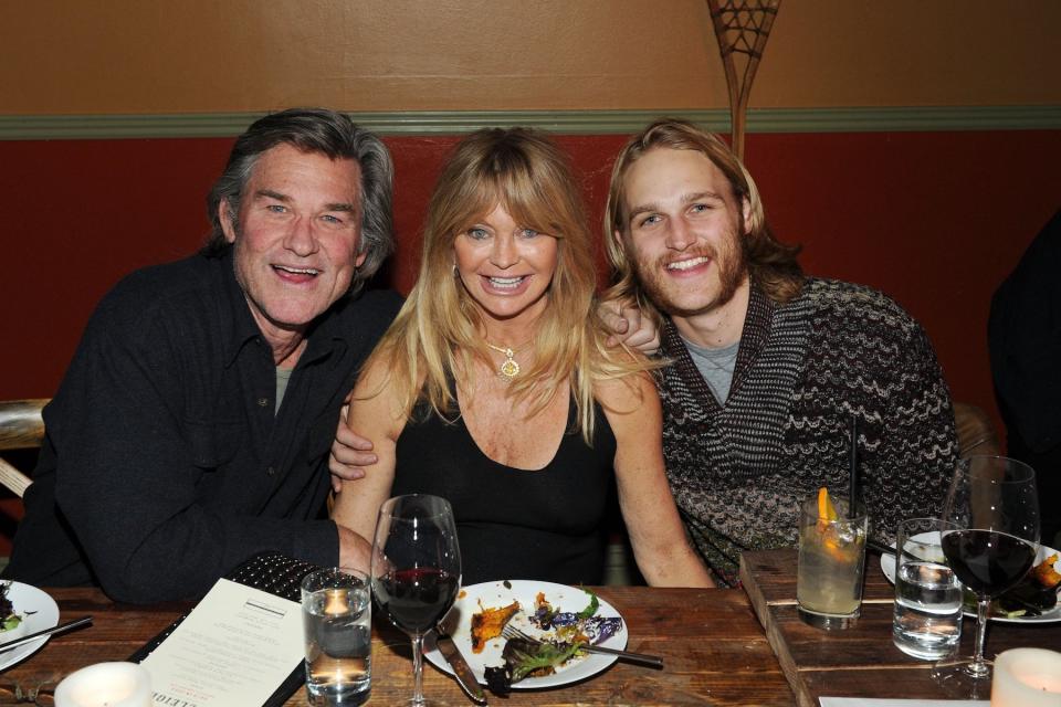 Kurt Russell, Goldie Hawn, and Wyatt Russell in 2014. 