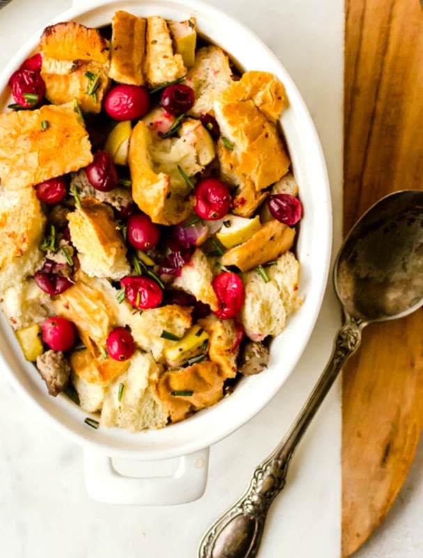 <p>It's Yummi</p><p>Be done with boring (or even boxed!) stuffing and make this recipe instead.</p><p><strong>Get the recipe: <a href="https://www.itsyummi.com/cranberry-sausage-stuffing-or-dressing/" rel="nofollow noopener" target="_blank" data-ylk="slk:Cranberry Sausage Stuffing;elm:context_link;itc:0;sec:content-canvas" class="link ">Cranberry Sausage Stuffing</a></strong></p><p><strong>Related: <a href="https://www.yahoo.com/lifestyle/heres-exactly-much-stuffing-thanksgiving-174541961.html" data-ylk="slk:How Much Stuffing Do You Need for Your Thanksgiving Dinner?;elm:context_link;itc:0;sec:content-canvas;outcm:mb_qualified_link;_E:mb_qualified_link;ct:story;" class="link  yahoo-link">How Much Stuffing Do You Need for Your Thanksgiving Dinner?</a></strong></p>