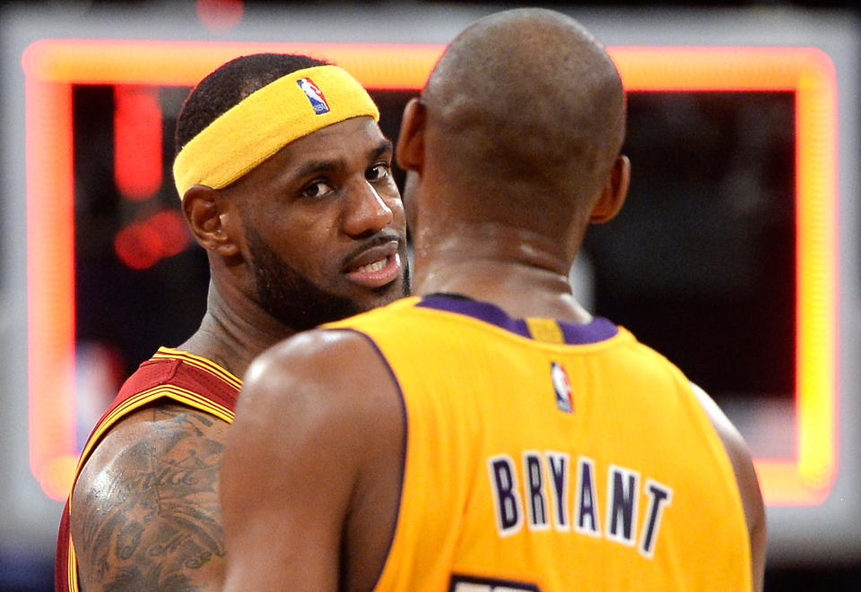 LeBron James will almost certainly pass Kobe Bryant on the all-time scoring list this season. (Getty Images)