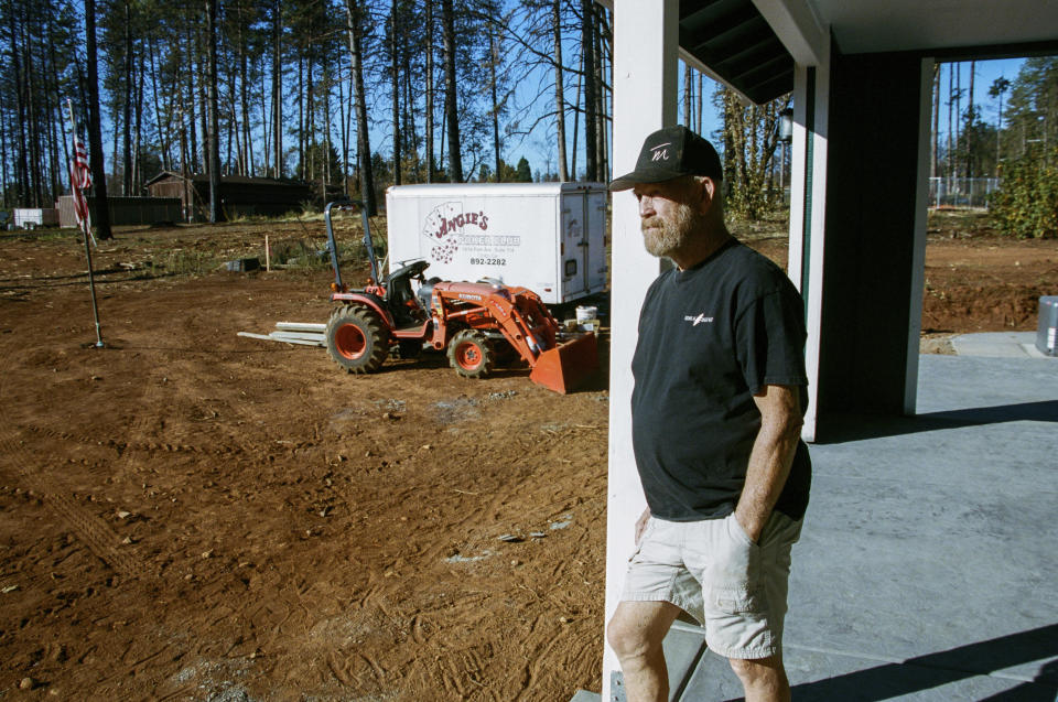 This image released by National Geographic shows Steve "Woody" Culleton, a subject in the documentary "Rebuilding Paradise." A new documentary by director Ron Howard captures a town's tough recovery following one of the most devastating wildfires in California's history. (Sarah Soquel Morhaim/National Geographic via AP)