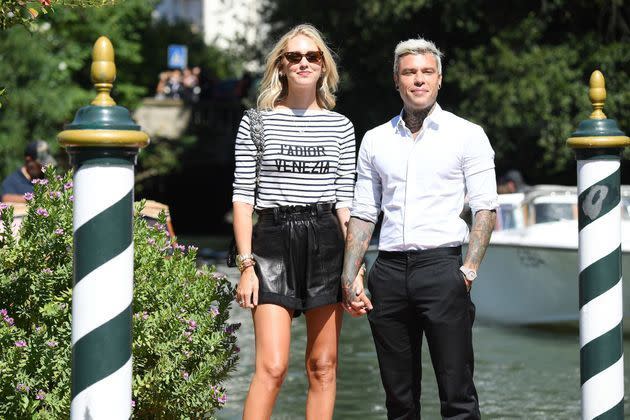 <p>Chiara Ferragni et Fedez le 3 septembre 2019 à Venise.</p>