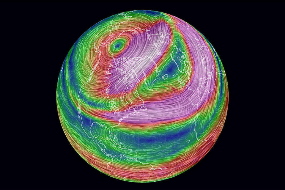 極地渦旋示意圖。 
