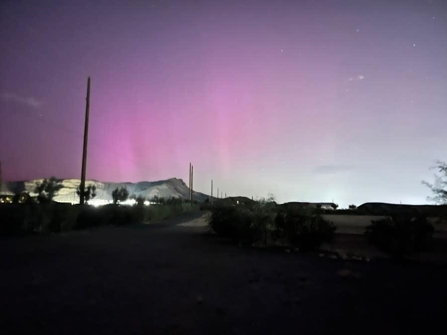 The Aurora Borealis visible near SR159 and SR160 (Patsy Rasmussen)