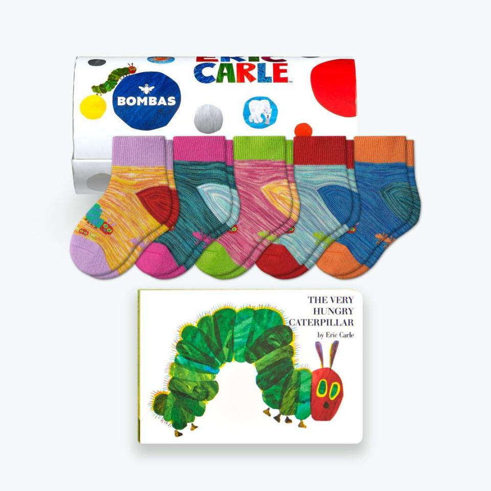 Baby Reversible Eric Carle Sock 5-Pack Gift Box & Book