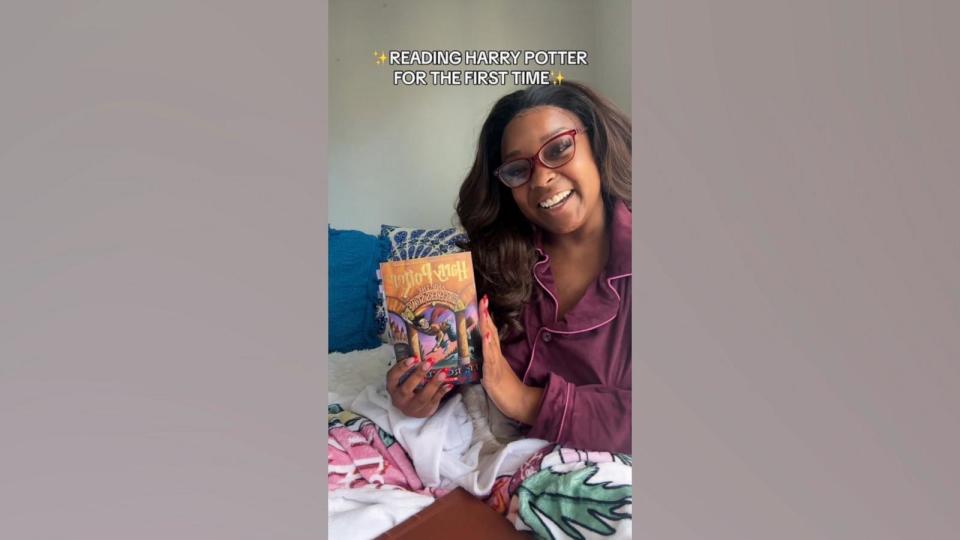 PHOTO: TikTok creator Kierra Lewis is sharing her journey online reading the Harry Potter series for the first time. (@kierralewis75)