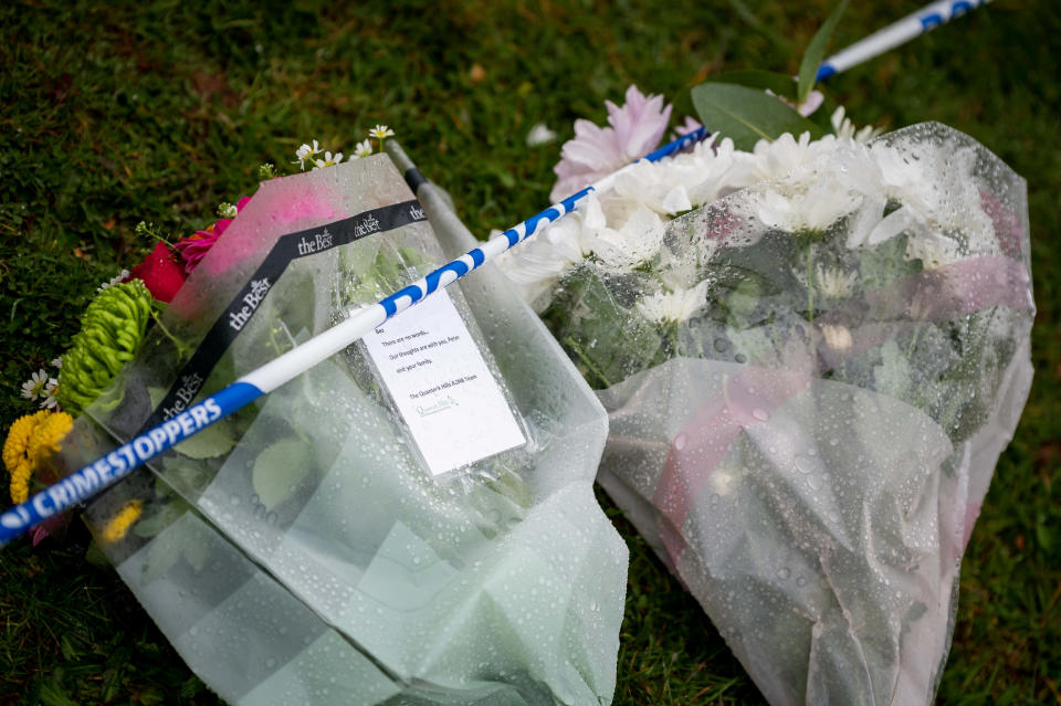 FILE PHOTO - Scenes of crime officers and floral tributes at the murder in Broomfield, near Bridgwater, March 29 2023.  See SWNS story SWMRtribute. The family of â€˜caring and lovedâ€™ grandmother Beryl Purdy killed last week during a suspected burglary have paid tribute to her. Church warden Beryl - known as Bez - died earlier this week at her home in Broomfield, near Bridgwater, Somerset. A murder investigation was launched following the 86-year-old's death which is being led by the Major Crime Investigation Team. In a tribute the family said: â€œAs a family, we are devastated to have lost a dearly loved wife, mother and granny.