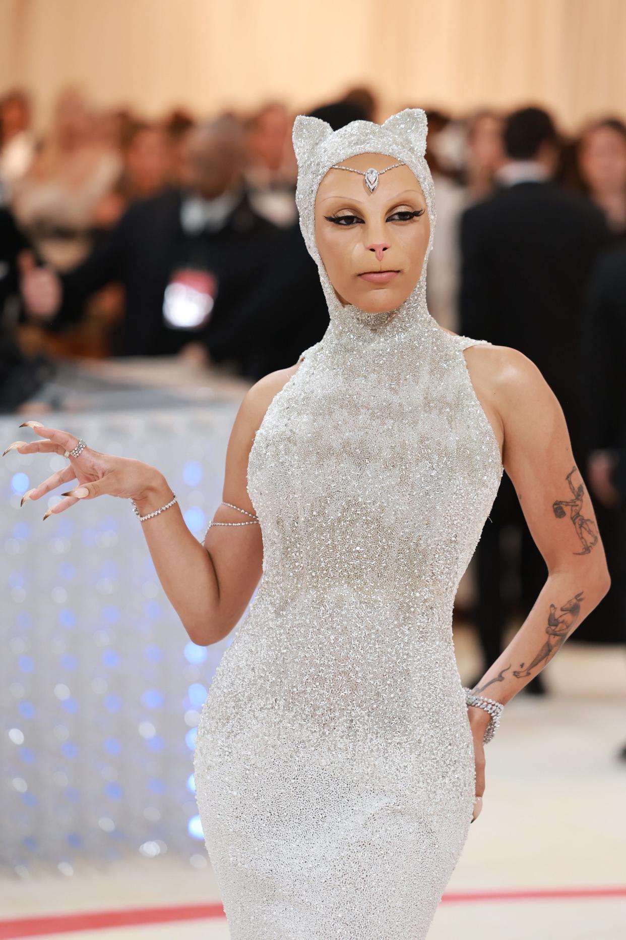 Doja Cat channels her inner feline at the 2023 Met Gala.