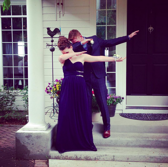 This couple will always remember which dance craze was most popular when they went to prom.
