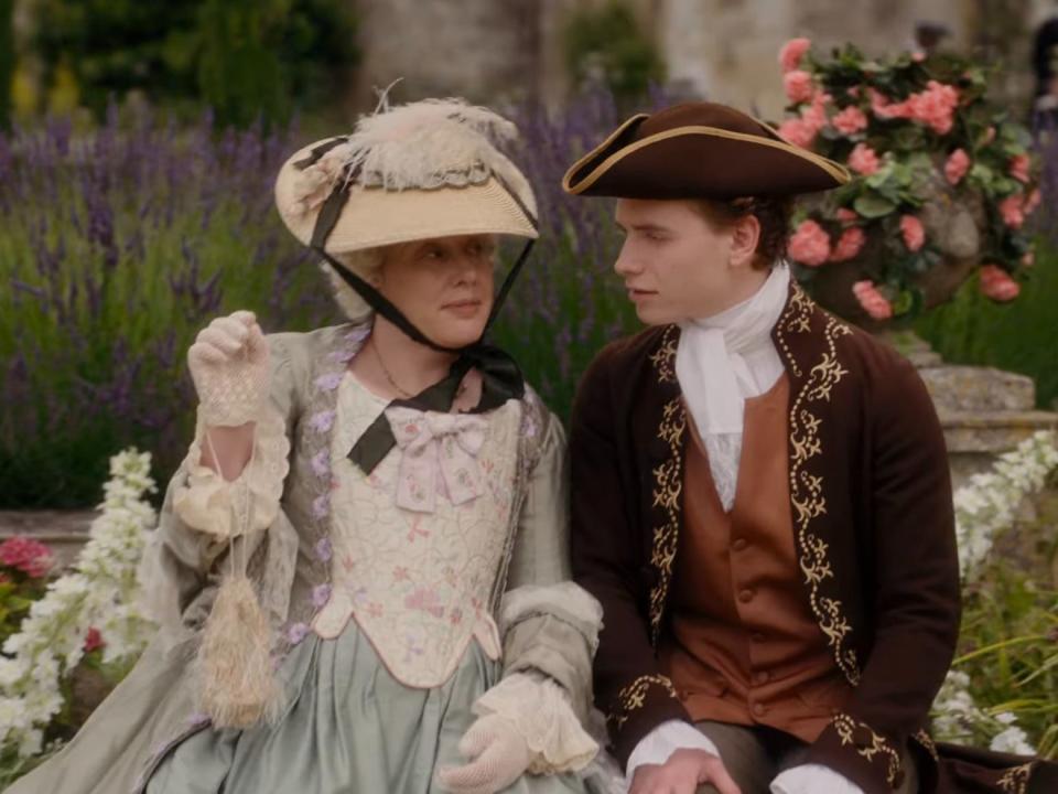 Julia Quinn and her son in "Queen Charlotte" episode six.