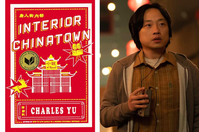 <p>Pantheon Books; Disney/Mike Taing</p> The cover of 'Interior Chinatown' and Jimmy O. Yang in the Hulu adaptation