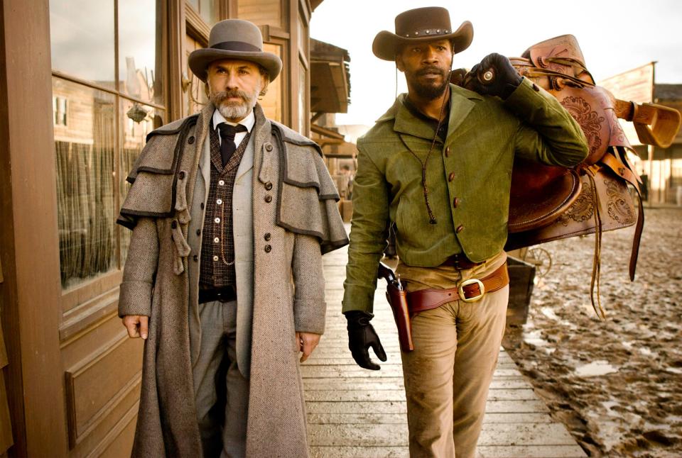 Christoph Waltz (left) and Jamie Foxx are an unlikely duo on a mission of revenge in &quot;Django Unchained.&quot;
