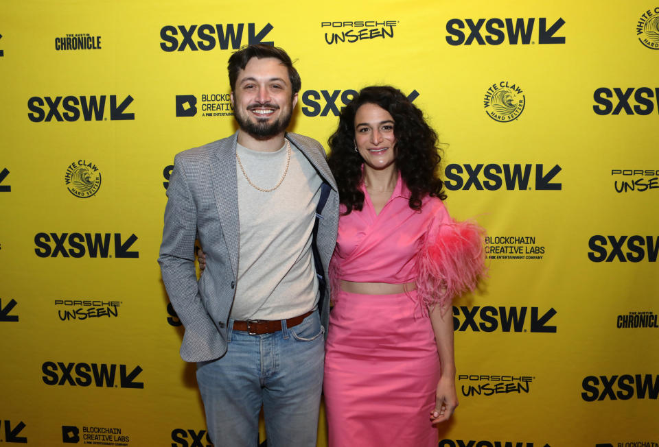 AUSTIN, TEXAS - MARCH 12: (L-R) Dean Fleischer-Camp and Jenny Slate attend 