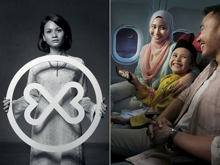 Lim captures Sharifah Amani for Hospis Malaysia (left) and her Hari Raya shoot for AirAsia (right)