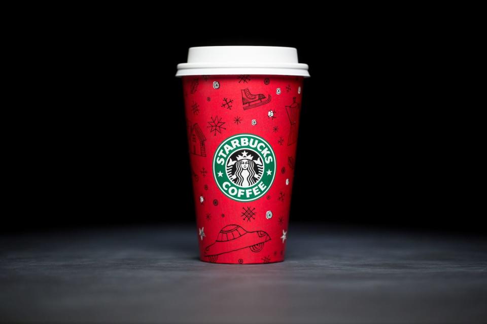 Starbucks holiday cups 1999