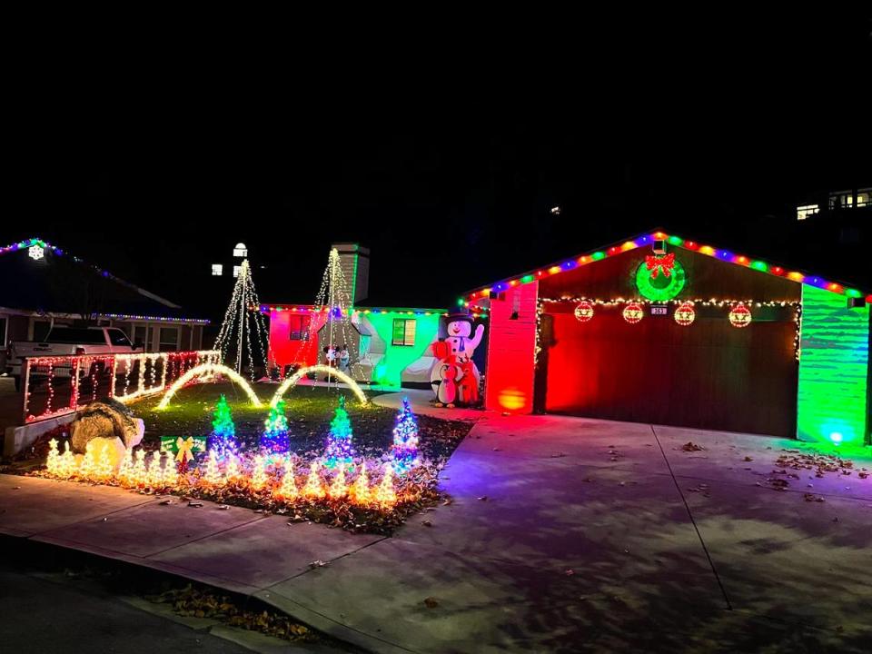 The Koks’ home at 363 Eric Lane in Templeton features 10,000 lights that dance to music in 2023.