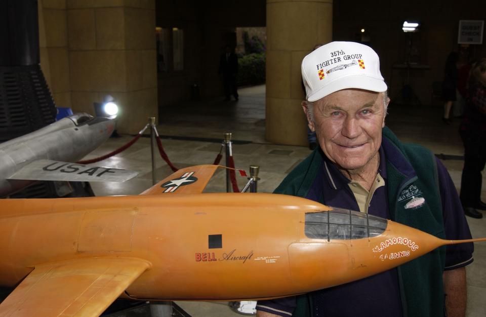 <p>Attending a screening of ‘The Right Stuff’ in 2003</p>Getty