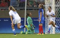 <p>Carli Lloyd (R) (USA) of U.S. celebrates. REUTERS/Mariana Bazo </p>