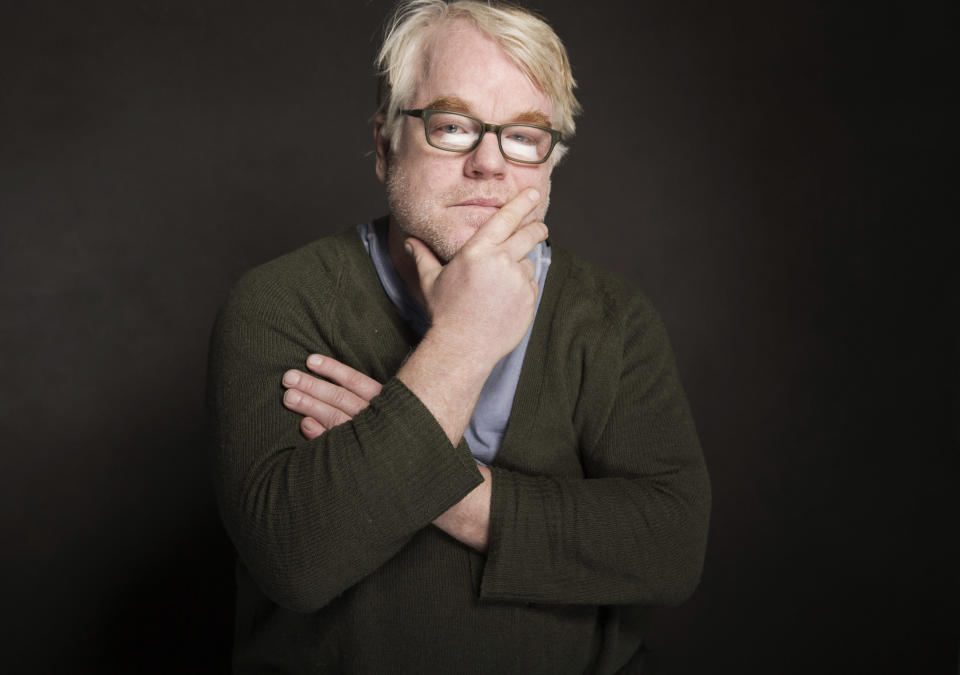 FILE - In this Jan. 19, 2014 file photo, Philip Seymour Hoffman poses for a portrait at The Collective and Gibson Lounge Powered by CEG, during the Sundance Film Festival, in Park City, Utah. Hoffman, 46, who won the Oscar for best actor in 2006 for his portrayal of writer Truman Capote in "Capote," was found dead Feb. 2, in his New York apartment. A spokeswoman for the New York City medical examiner said Friday, Feb. 28, that Hoffman died from a mix of heroin, cocaine, amphetamines and benzodiazepines, which are psychoactive drugs. The death was ruled an accident. (Photo by Victoria Will/Invision/AP, File)