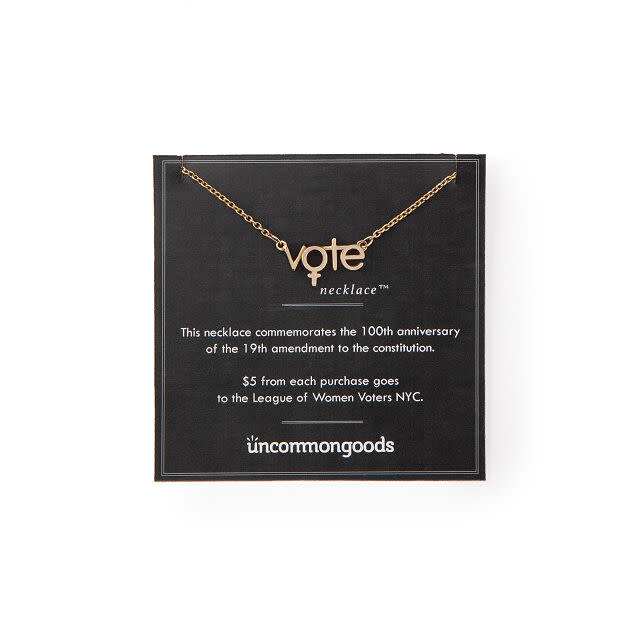 Uncommon Goods The Vote Necklace in Brass or Silver (Photo: Uncommon Goods)