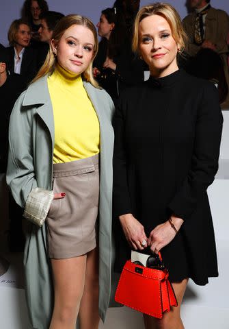 <p>Pascal Le Segretain/Getty Images</p> Ava Philippe and Reese Witherspoon have mother-daughter date at Fendi