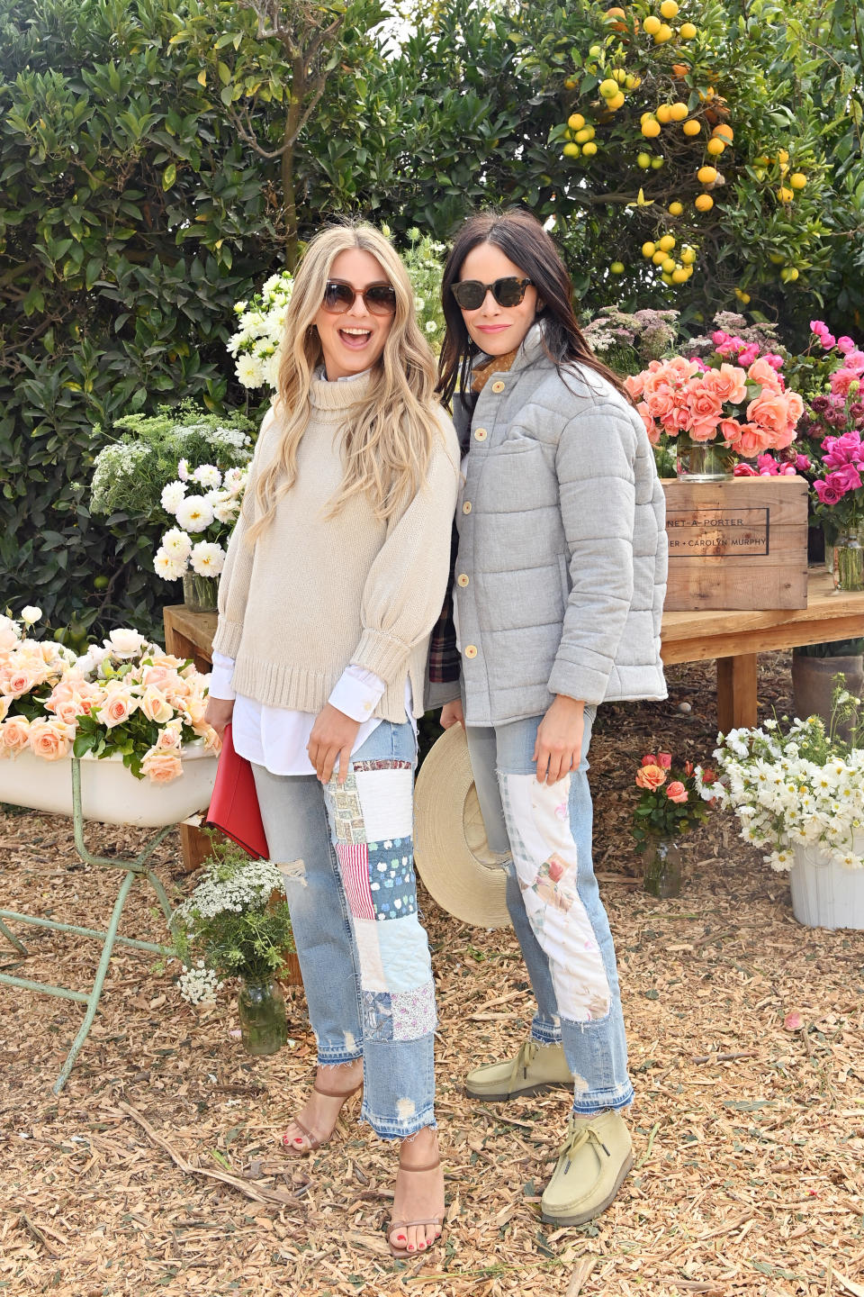 Julianne Hough and Abigail Spencer attend the Net-A-Porter x Mother + Carolyn Murphy event at Thorne Family Farm in Malibu, California. - Credit: Courtesy of Net-A-Porter