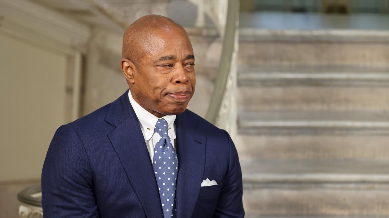 New York City Mayor Eric Adams at City Hall in lower Manhattan, New York.