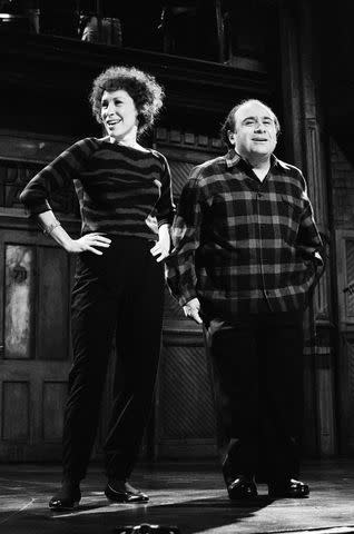 <p>Raymond Bonar/NBCU Photo Bank/NBCUniversal via Getty </p> Danny DeVito and his wife, Rhea Perlman, on 'Saturday Night Live'