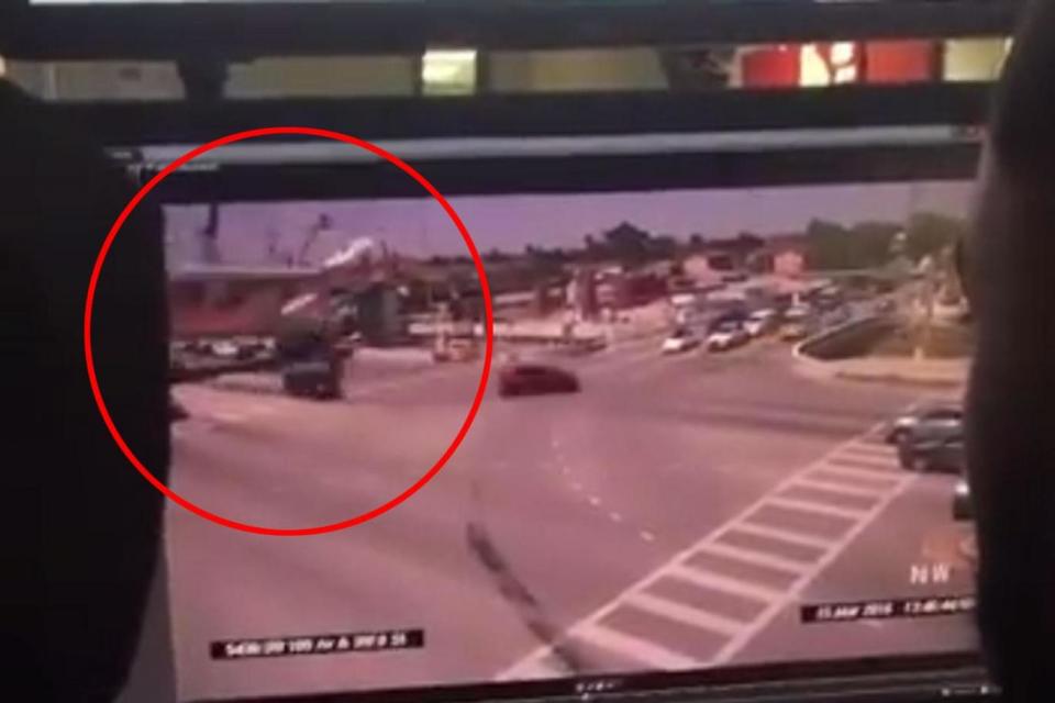 The moment of the bridge's collapse was captured on CCTV