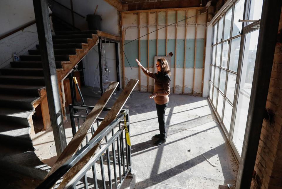 Wallace Theater co-owner Iris Keeling stands in the lobby of the Wallace Theater during renovations on Dec. 5th, 2023.