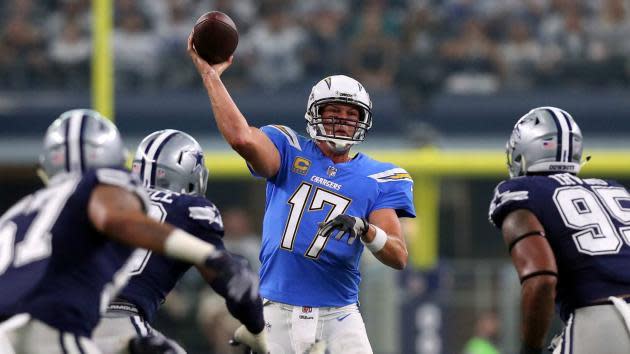 Thursday's NFL: Rivers leads Chargers to last-second win over Chiefs