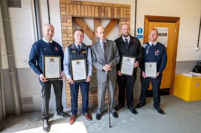 The Duke of Kent, president of the RNLI, during his visit to the Fraserburgh lifeboat station