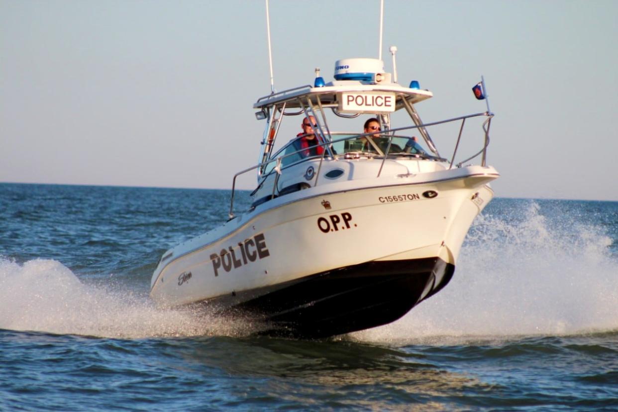 An OPP marine unit boat on the water is shown. (Submitted by Elgin County OPP - image credit)