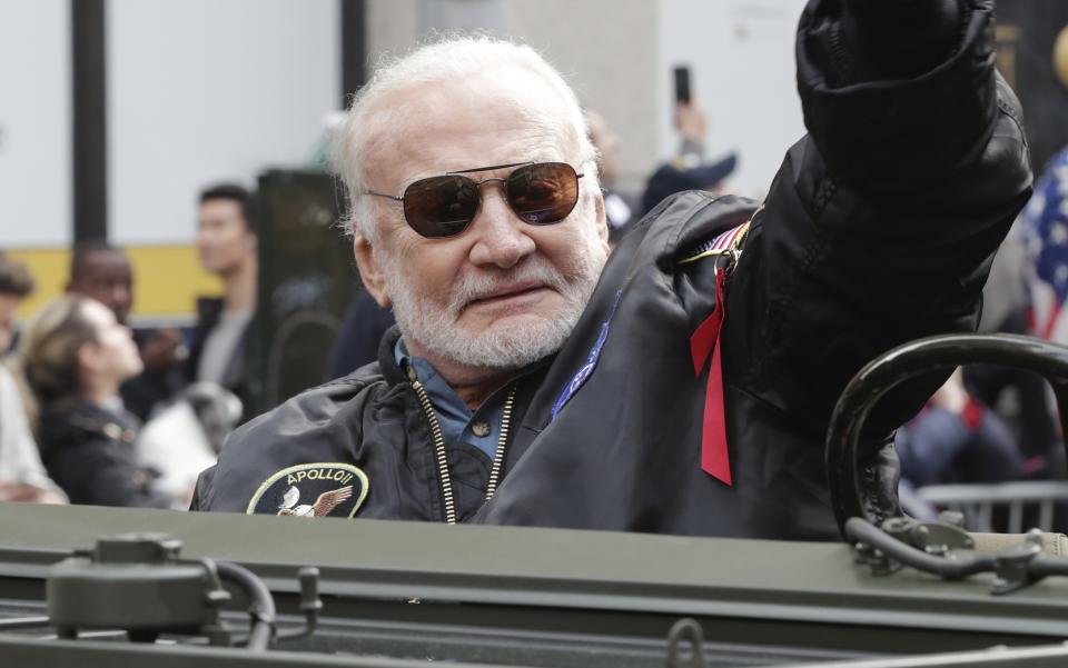 Buzz Aldrin, pictured in November 2019, is taking strict measures to protect himself from the coronavirus. (Photo: EuropaNewswire/Gado via Getty Images)