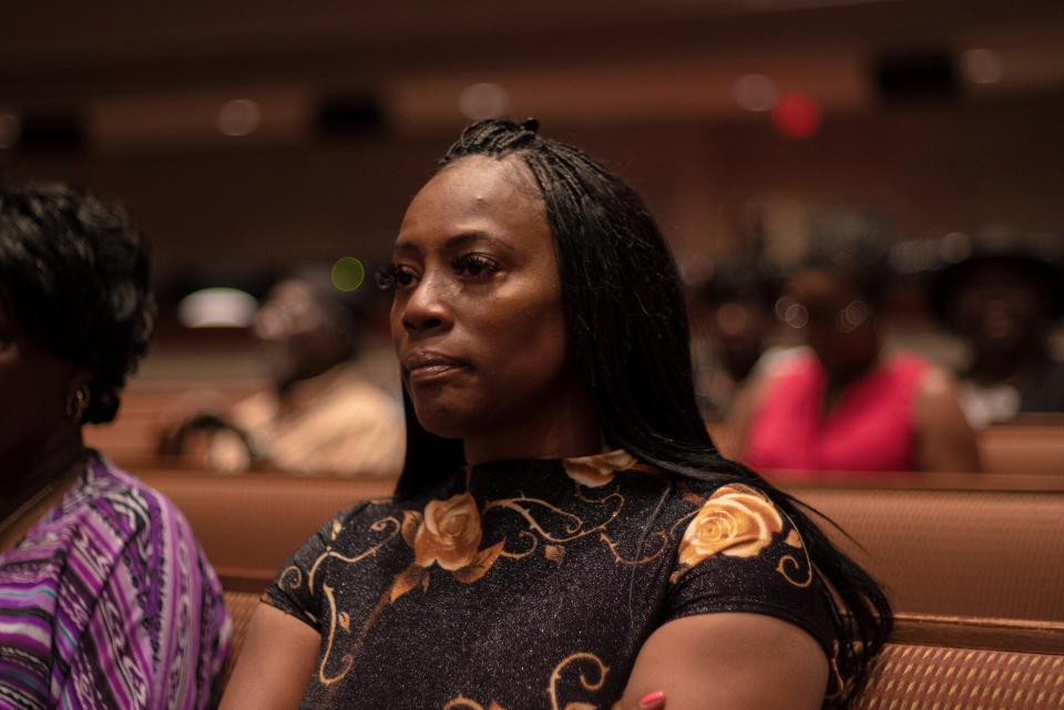 Crystal Mason attends church in Dallas on Sept. 8, 2019. Mason is fighting a five-year prison sentence for illegally voting. (Photo: Michael Caravella / HuffPost)