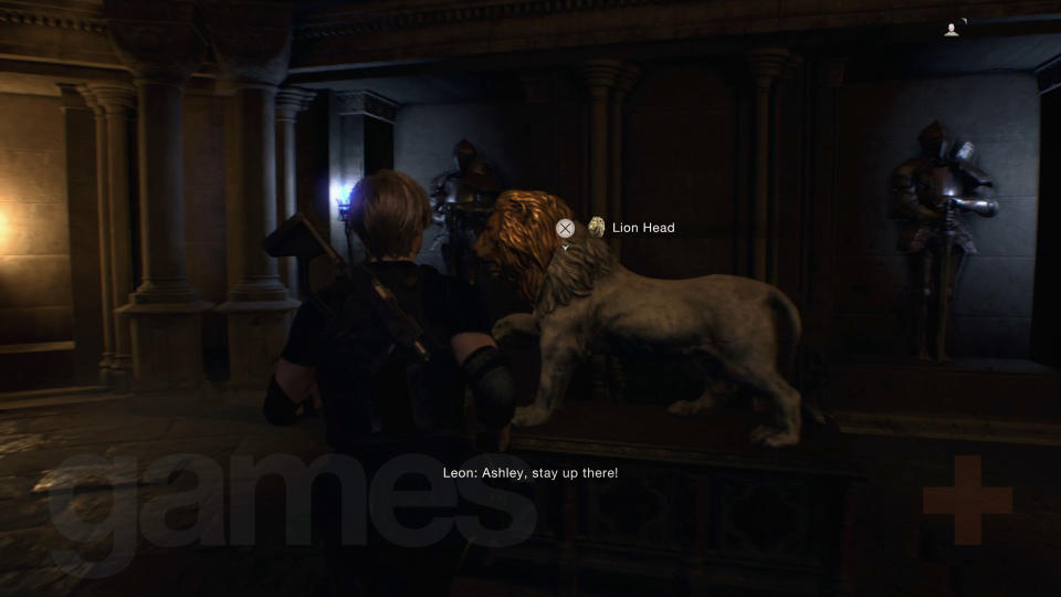 Resident Evil 4 Remake headless statue lion head in the armory