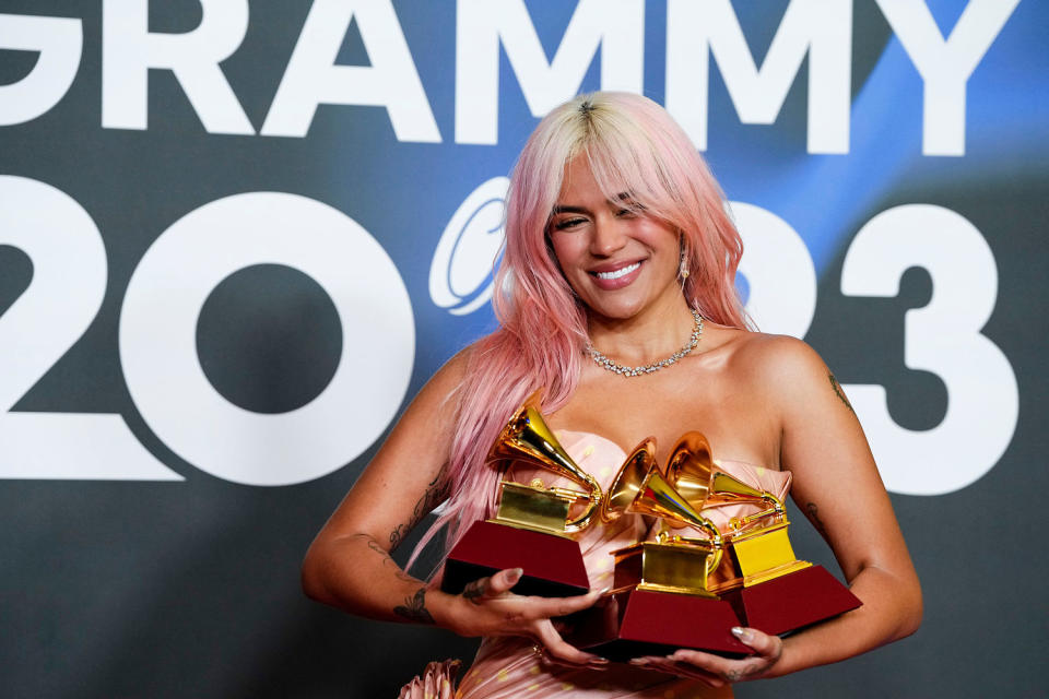 Karol G latin grammy awards (Jose Breton / Invision/AP file)