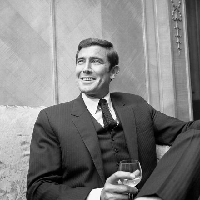 George Lazenby at a press reception after becoming Bond