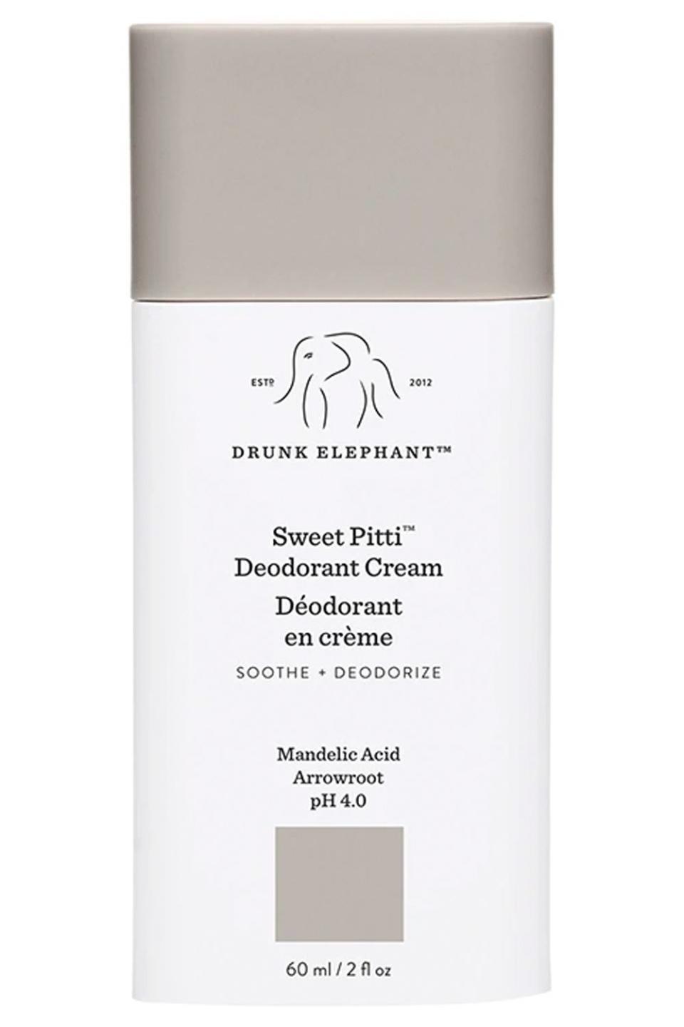 <p><a href="https://go.redirectingat.com?id=74968X1596630&url=https%3A%2F%2Fwww.ulta.com%2Fp%2Fsweet-pitti-deodorant-cream-pimprod2028090&sref=https%3A%2F%2Fwww.cosmopolitan.com%2Fstyle-beauty%2Fbeauty%2Fg38478171%2Fbest-deodorant-for-sensitive-skin%2F" rel="nofollow noopener" target="_blank" data-ylk="slk:Shop Now;elm:context_link;itc:0;sec:content-canvas" class="link ">Shop Now</a></p><p>Sweet Pitti Deodorant Cream</p><p>$16.00</p><p>ulta.com</p><span class="copyright">Drunk Elephant</span>